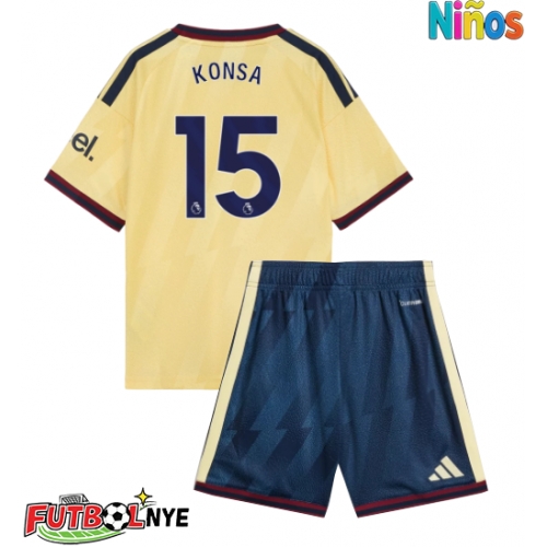 Camiseta Arsenal Ezri Konsa #15 Tercera Equipación para niños 2026-27 manga corta (+ pantalones cortos)